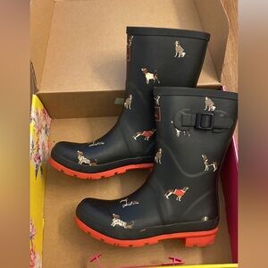 Joules Molly Welly rain boot dog print